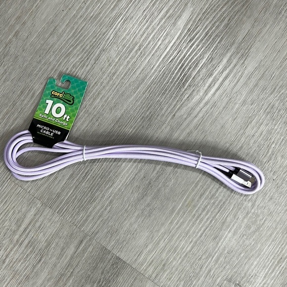 nwt // cordzilla mircro to usb cable charger 10 feet